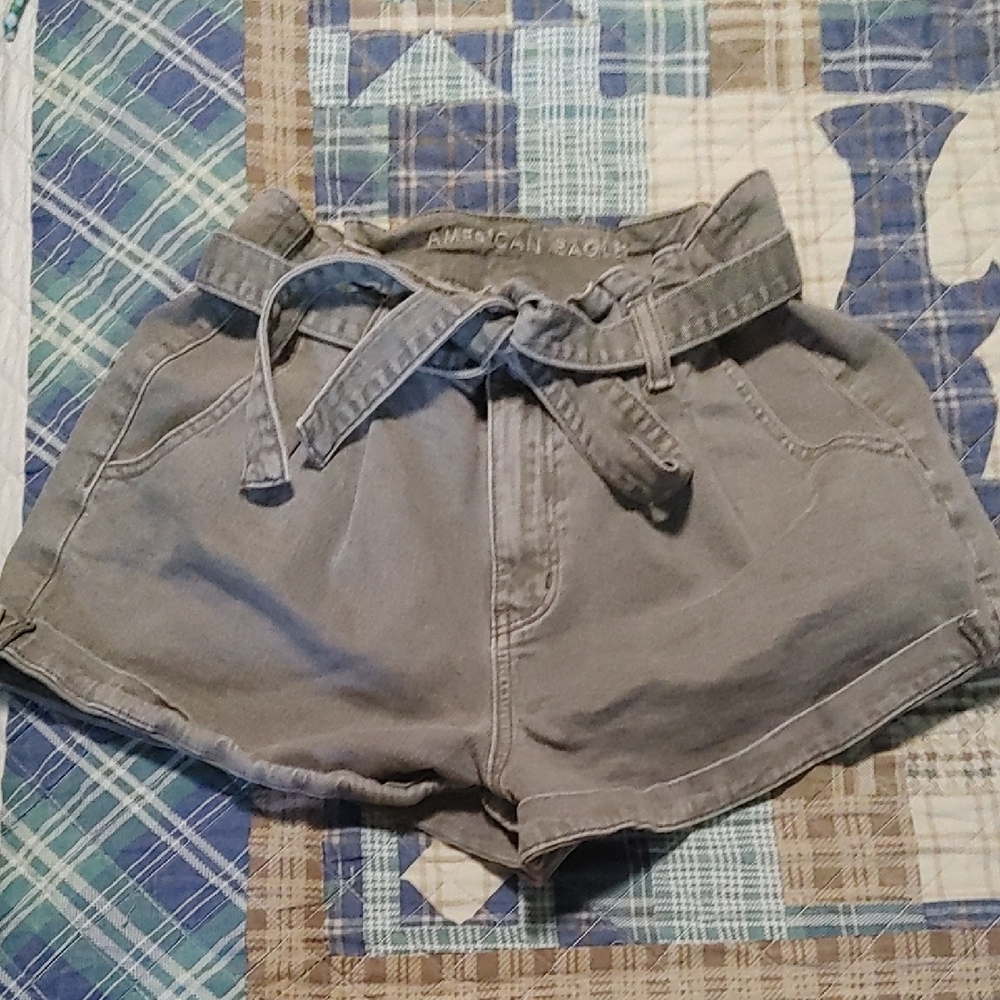 American Eagle Outfitters Gray High Waist Shorts